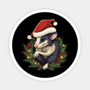 Opossum Christmas Magnet